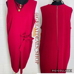 ‼️CLOSING RACHEL ROY DARK RED MIDI TIE FRONT DRESS